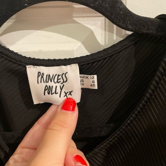 Princess Polly Black Textured Crop Top - Picture 3 of 5